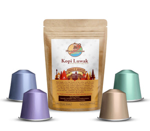 Monkey Business™ Nespresso® Compatible Coffee Capsules / Pods - Wild Kopi Luwak Coffee - The Kopi Luwak Coffee Company 